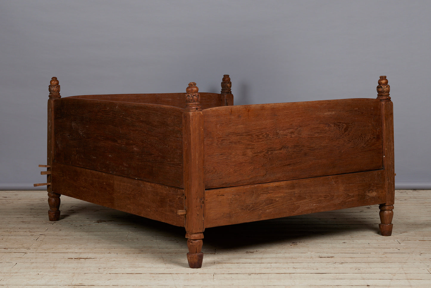 Mid to Late 19th Cent. Javanese Queen Size Teak Bed with a Hidden Compartment for Valuables