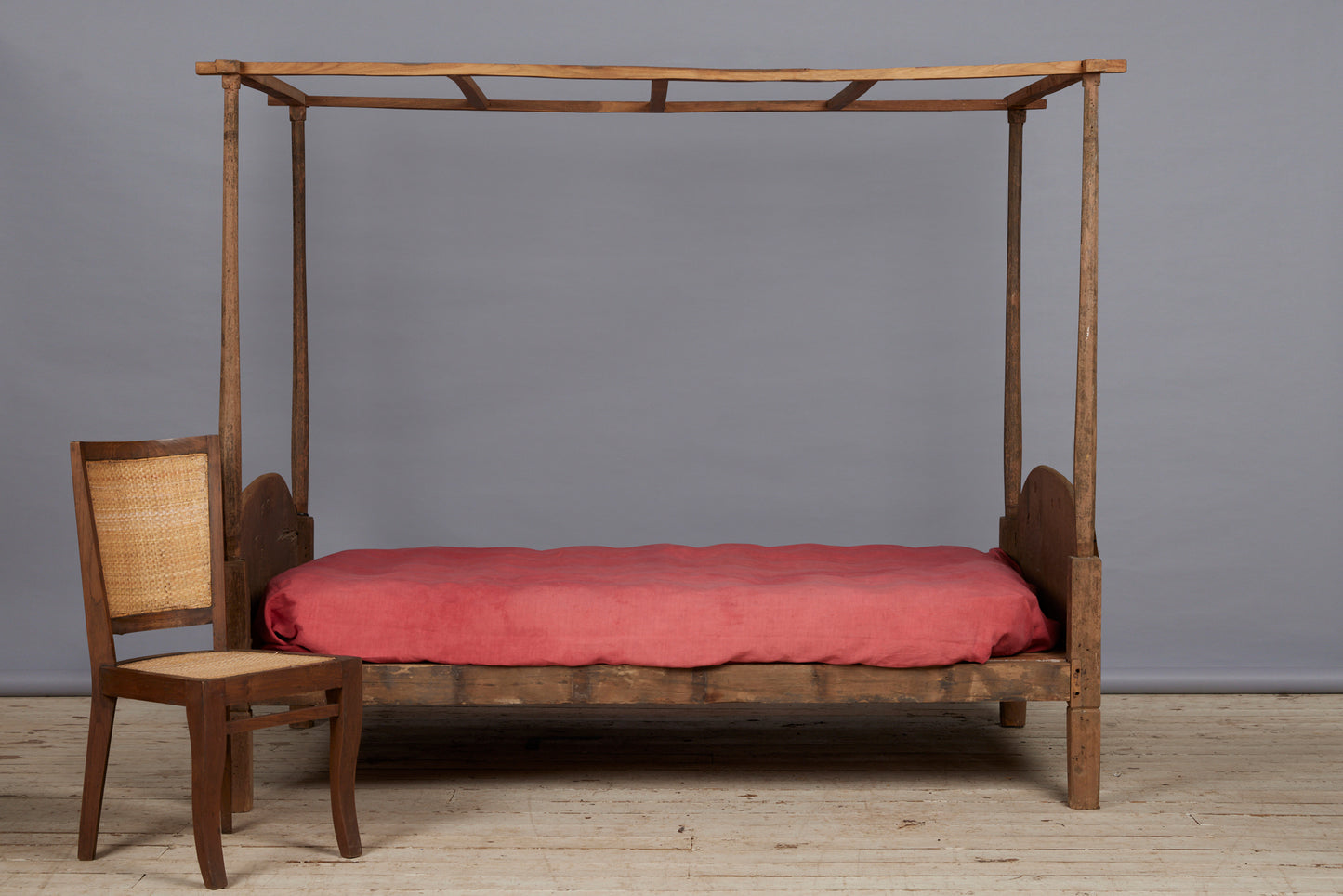 Mid to late 19th Cent. Dutch Colonial Twin Size Teak Canopy Bed