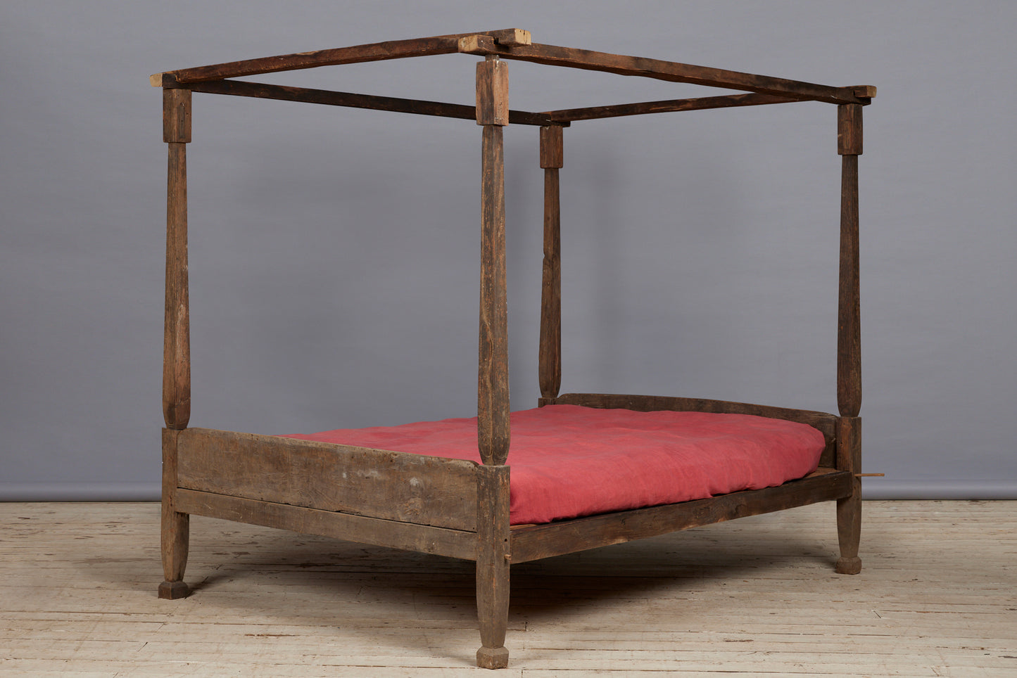 Queen Size Teak Dutch Colonial Simple Canopy Bed from Jakarta