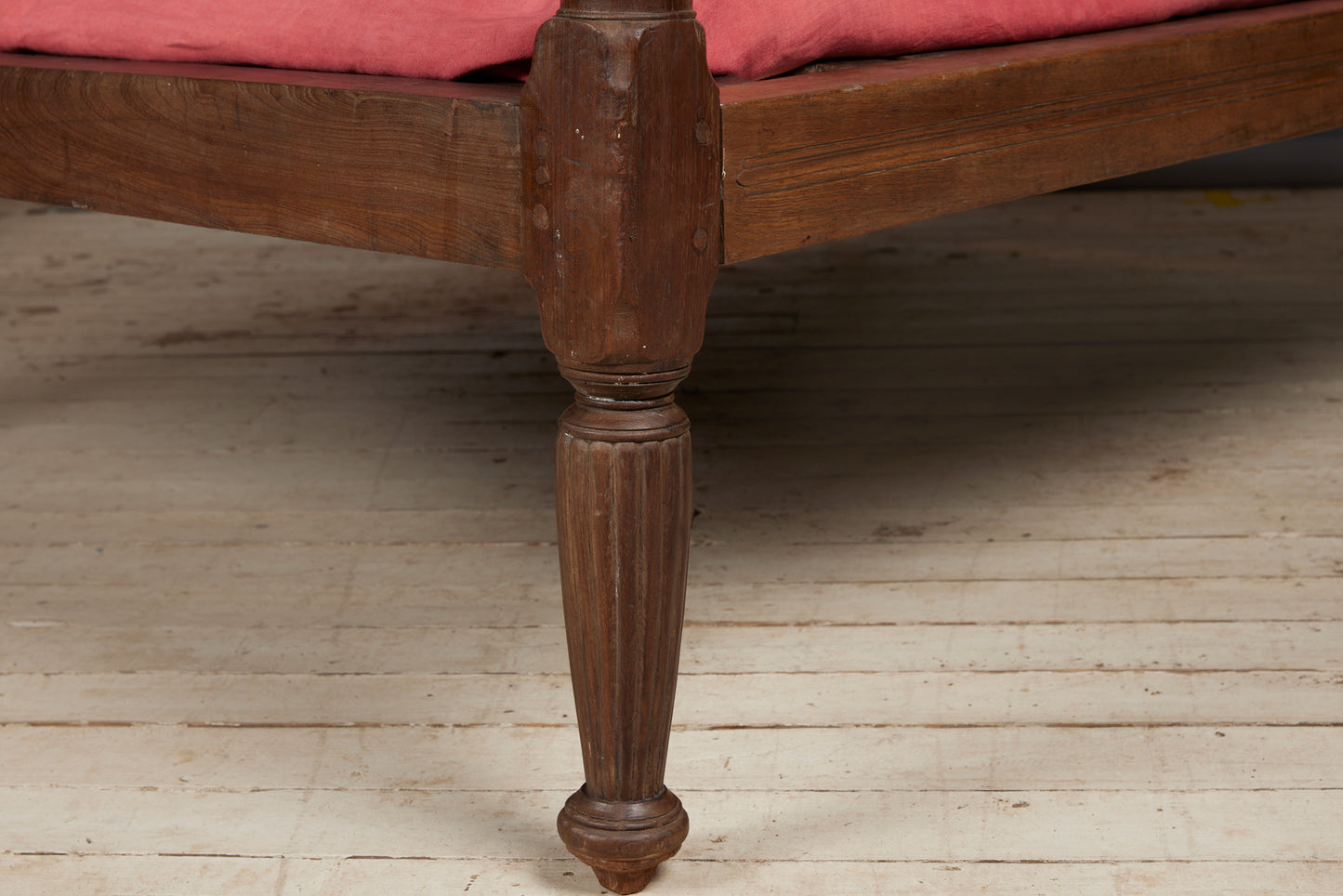 19th Cent. Queen Size Dutch Colonial Teak Canopy Bed from Batavia