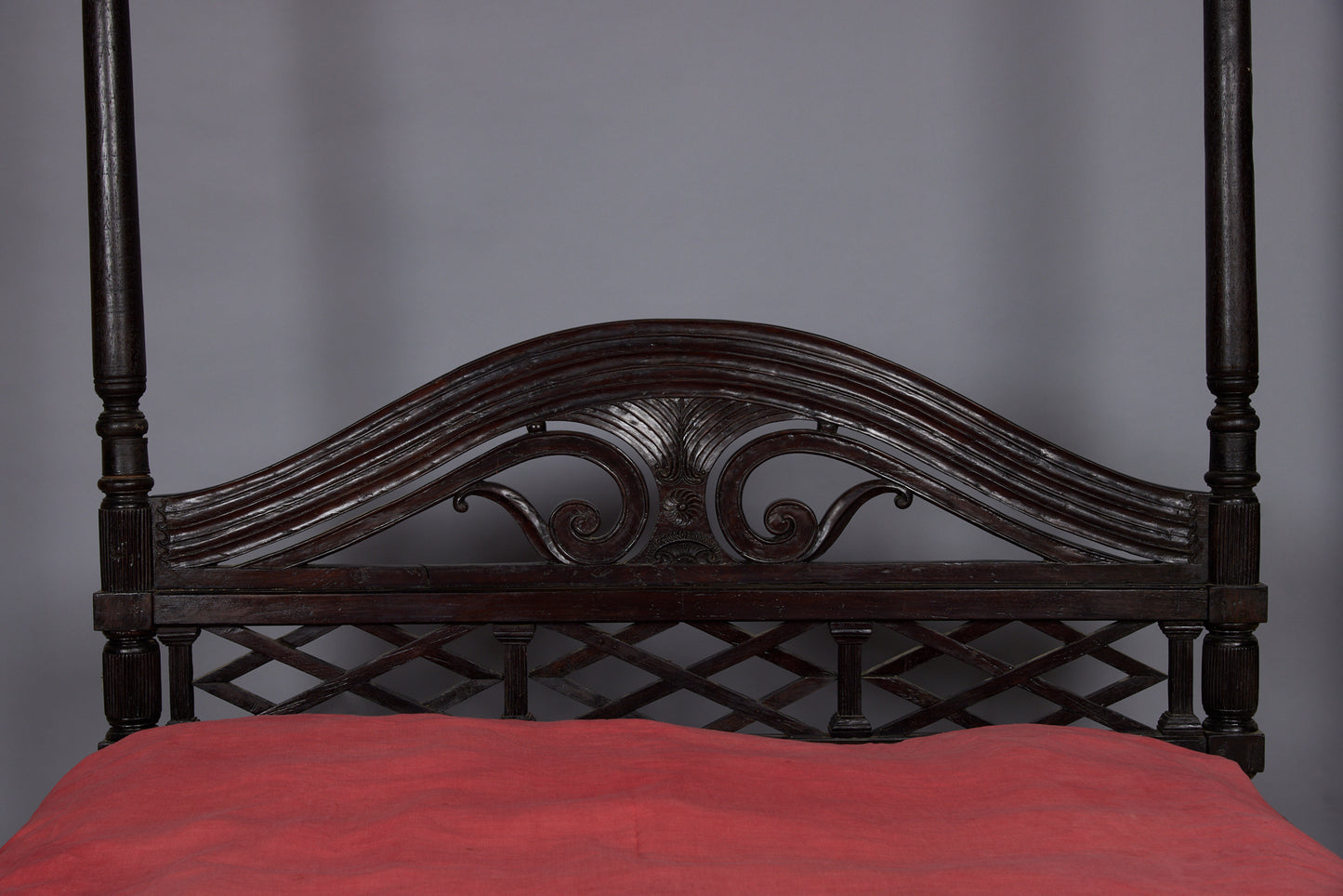 Late 19th Early 20th Cent. Ebonized Dutch Colonial Teak Canopy Bed