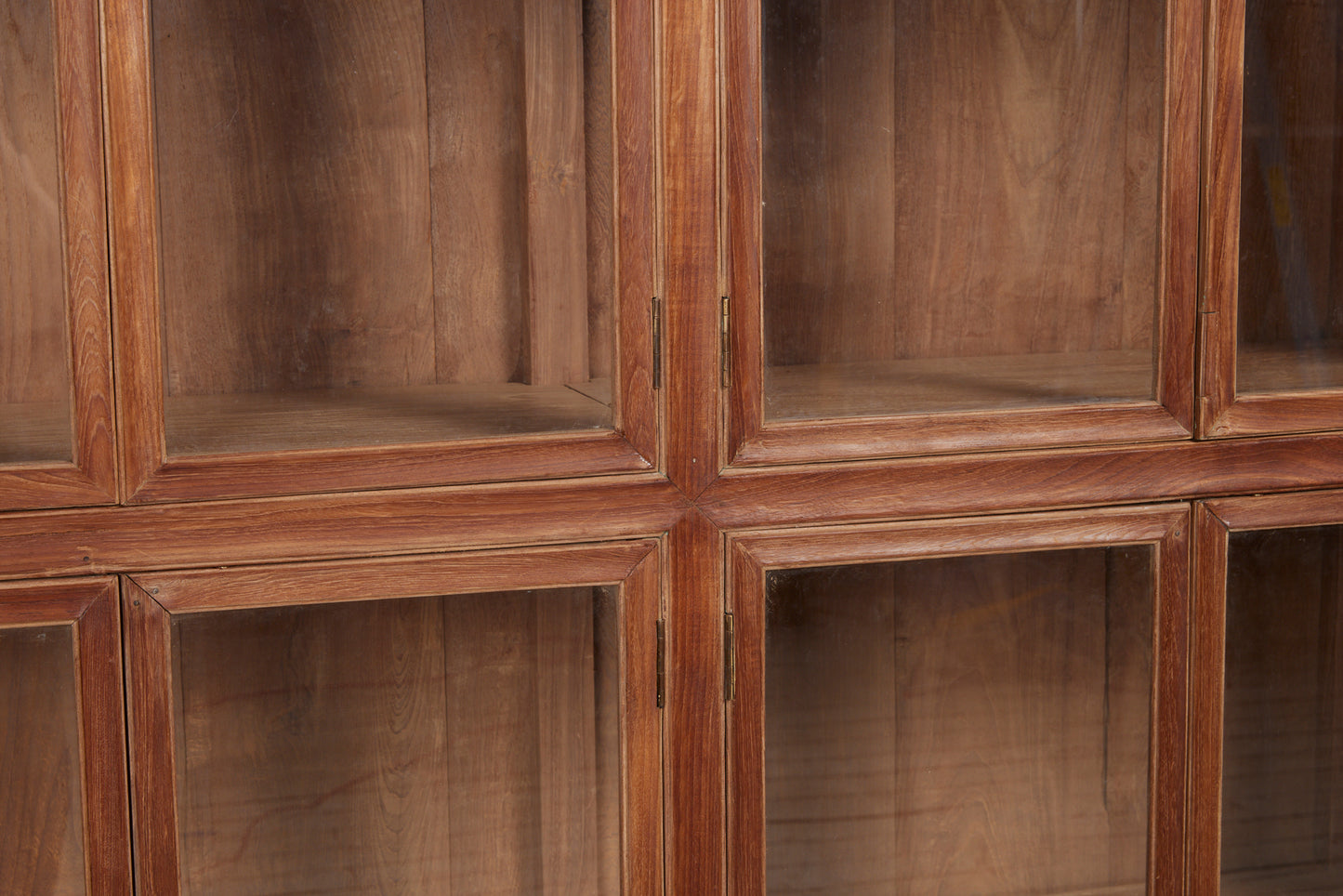 19th Cent. Ethnic Chinese Teak Glass Front Apothecary Cabinet from the Island of Java