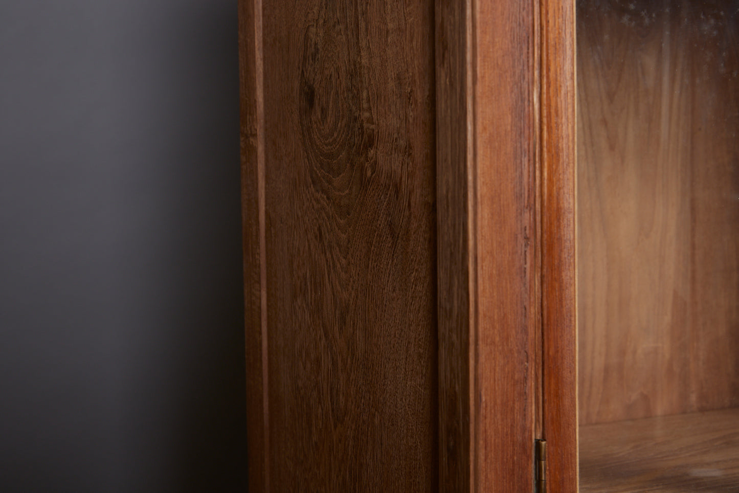 19th Cent. Ethnic Chinese Teak Glass Front Apothecary Cabinet from the Island of Java