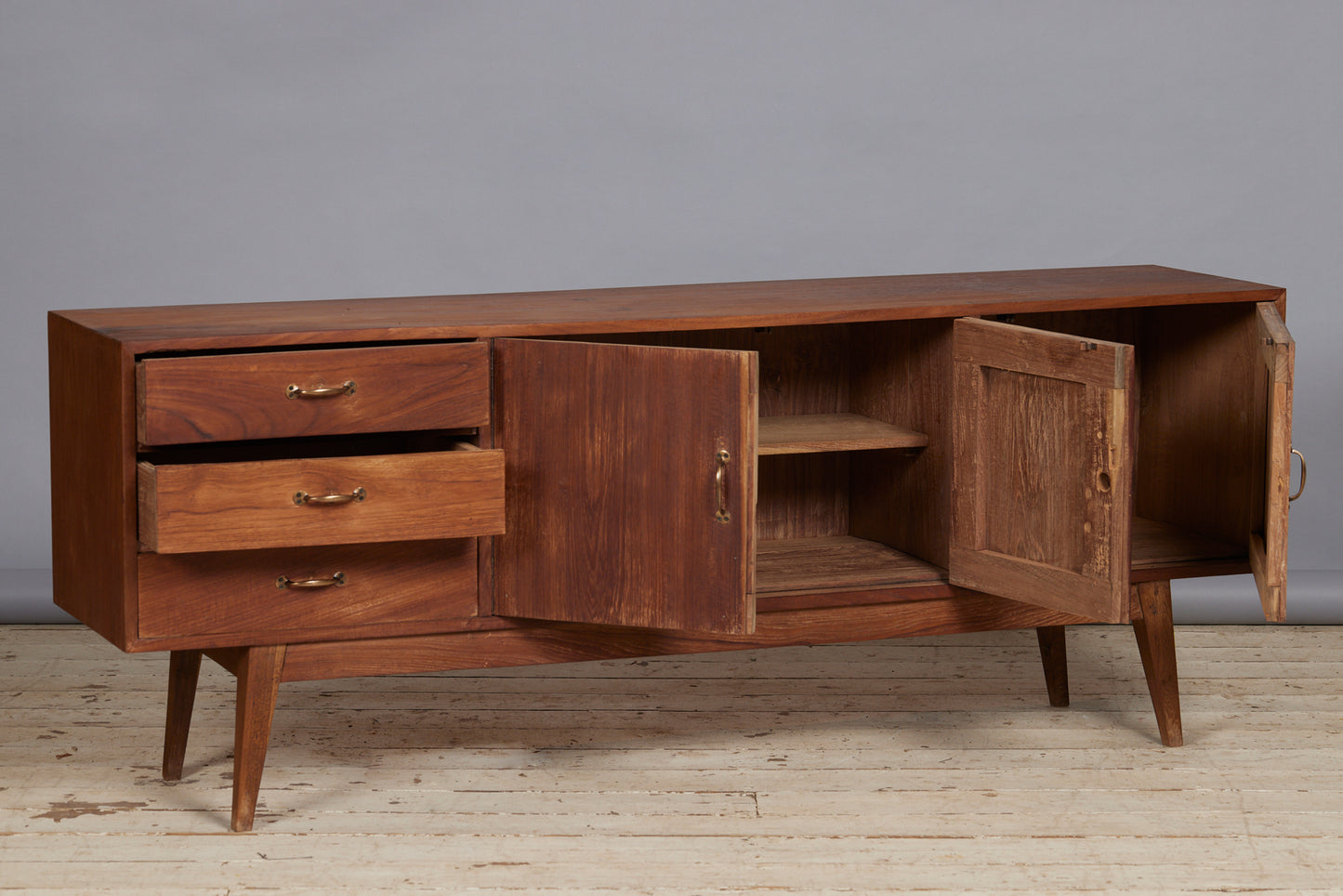 Small Teak Dutch Colonial Mid Century Modern Server from Java