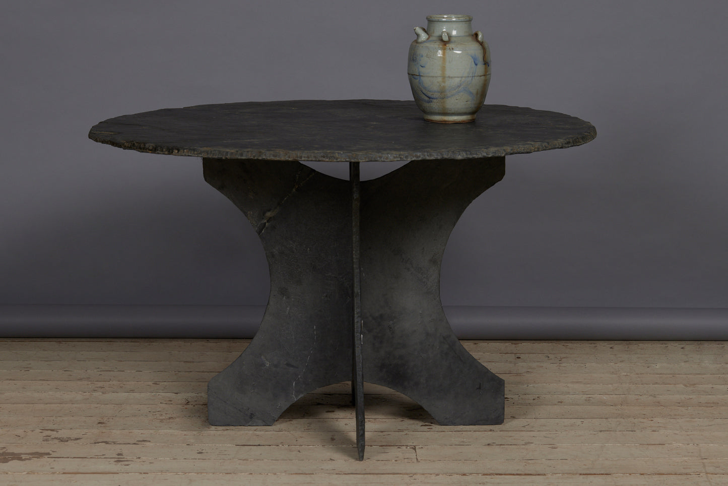 Solid Slate 3 Piece 1930s Terrace Table from Anjou
