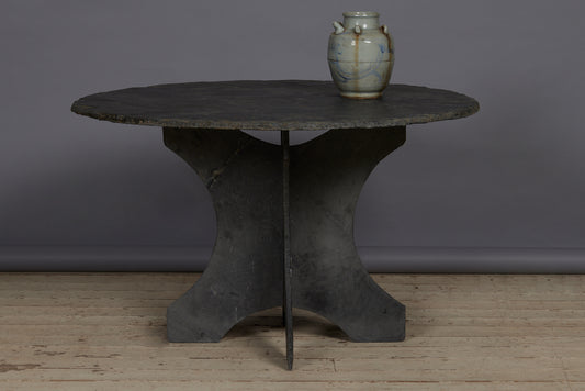 Solid Slate 3 Piece 1930s Terrace Table from Anjou