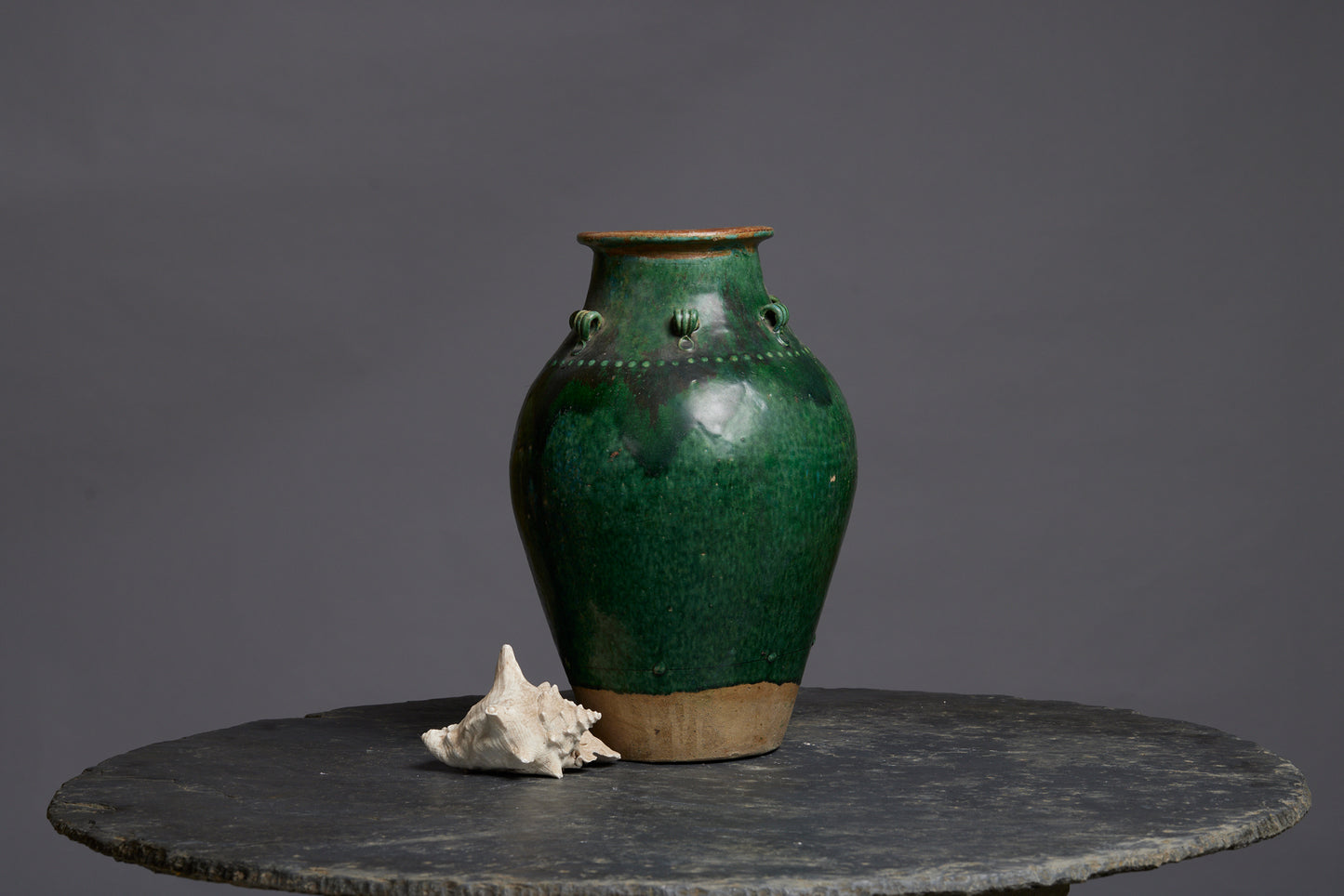 Large Classic Green Glaze Borneo Storage Jar