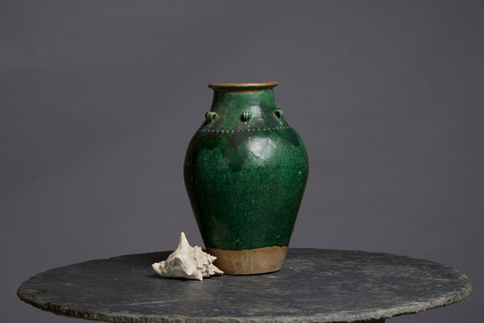 Large Classic Green Glaze Borneo Storage Jar