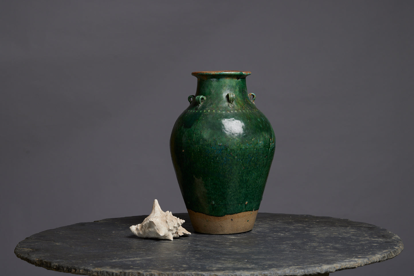 Large Classic Green Glaze Borneo Storage Jar