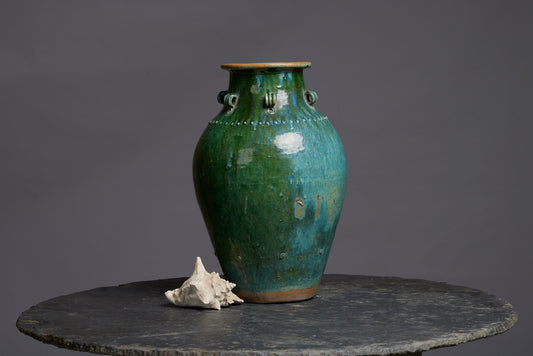 Extra Large Classic Green Glaze Borneo Storage Jar