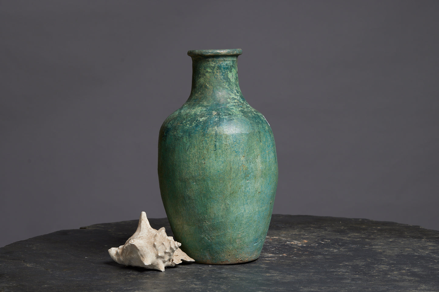 Tall Borneo Blue Green Glaze Storage Pot