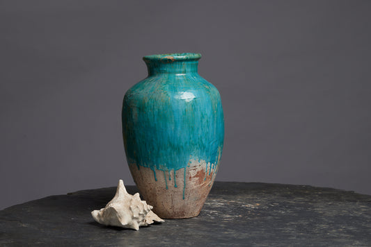 Tall Green Glaze Storage Pot from Borneo