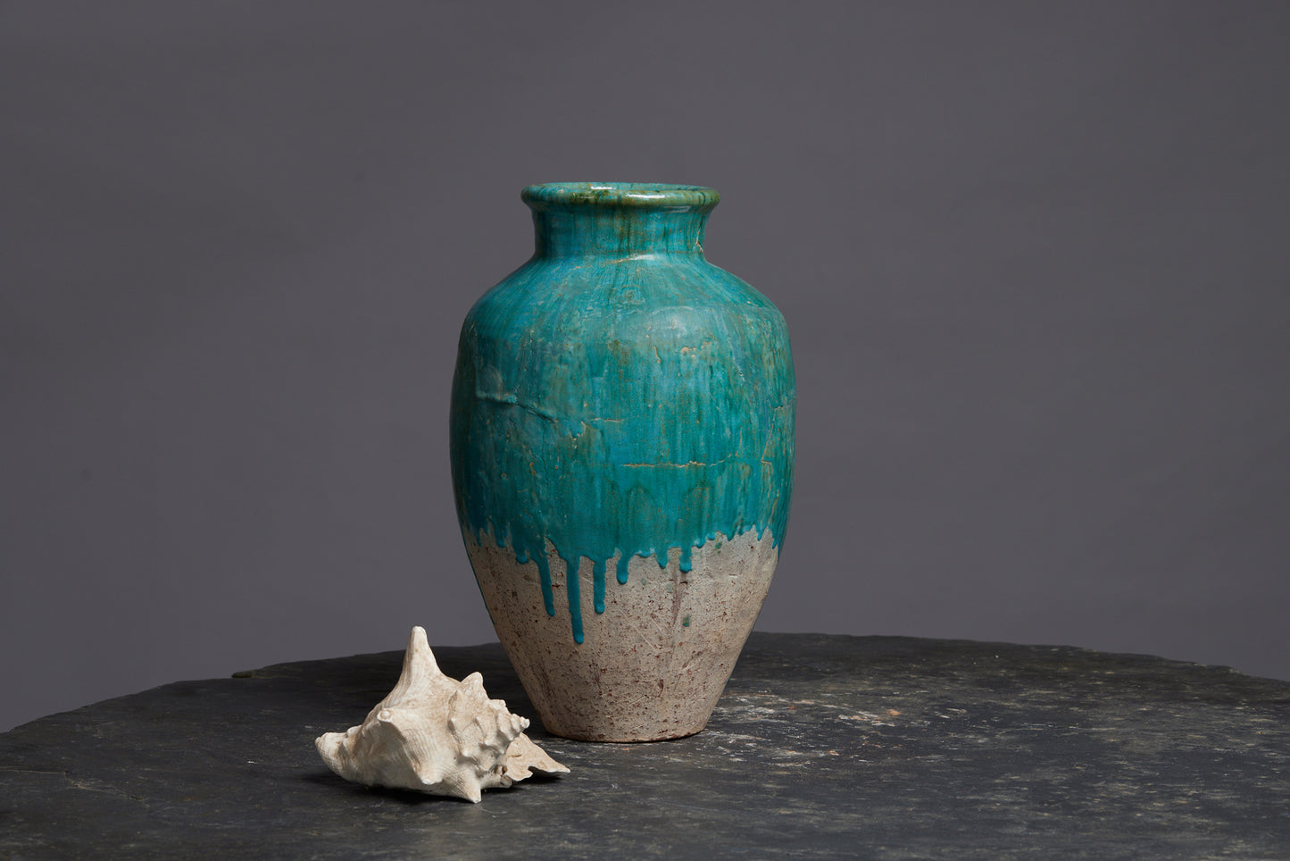 Tall Green Glaze Storage Pot from Borneo