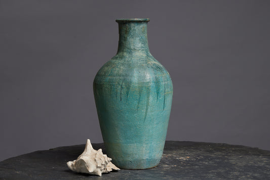 Tall Green Glaze Storage Pot from Borneo