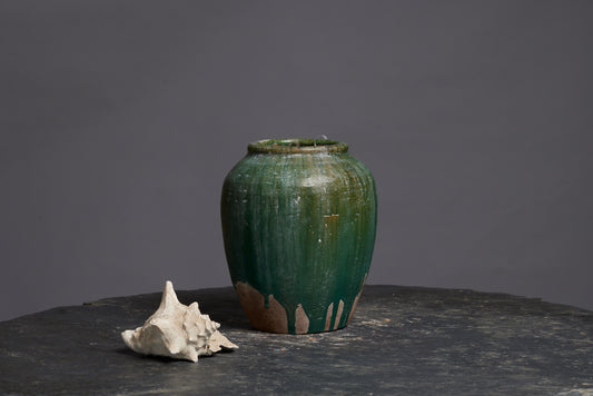 Medium Green Glaze Borneo Pot