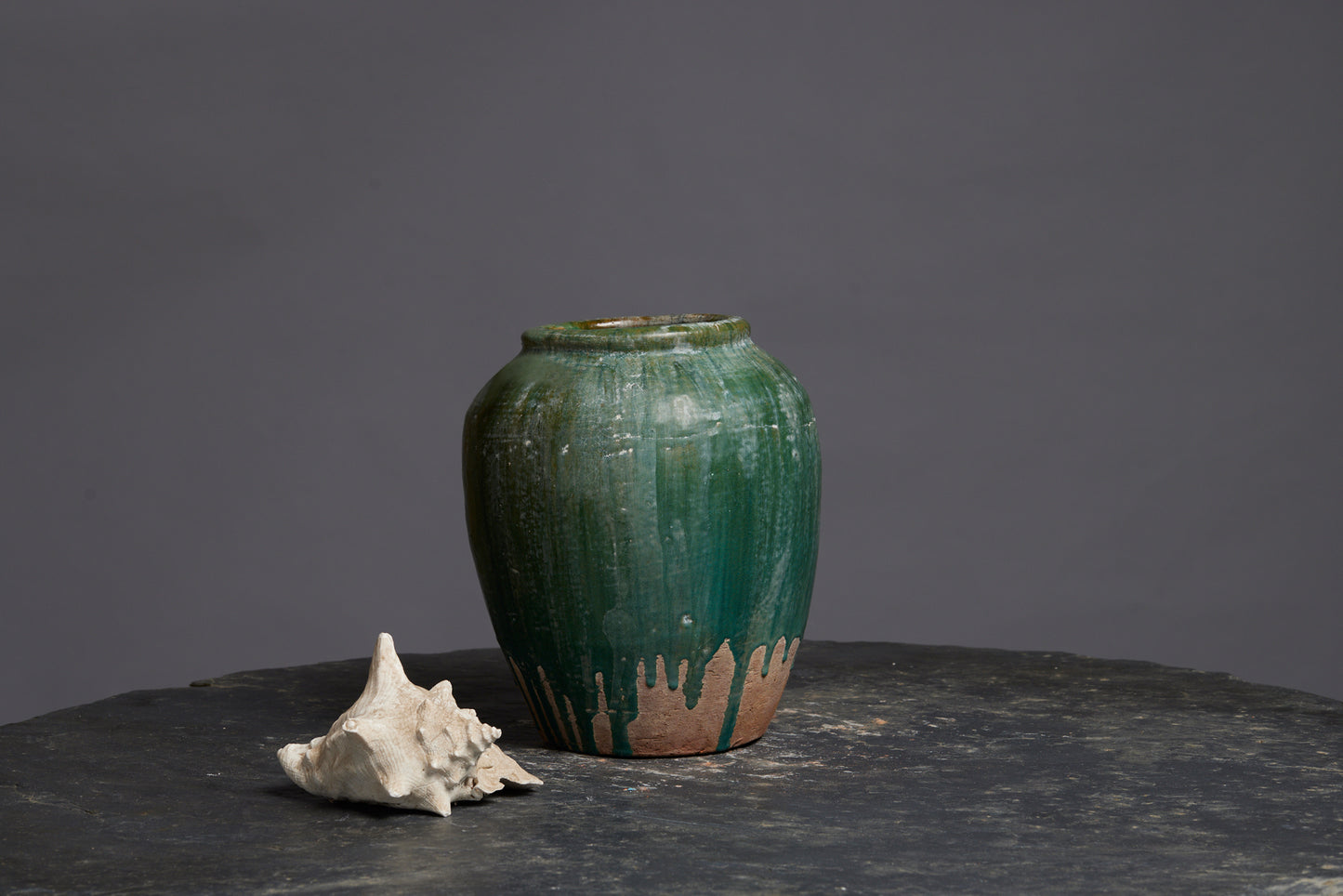 Medium Green Glaze Borneo Pot