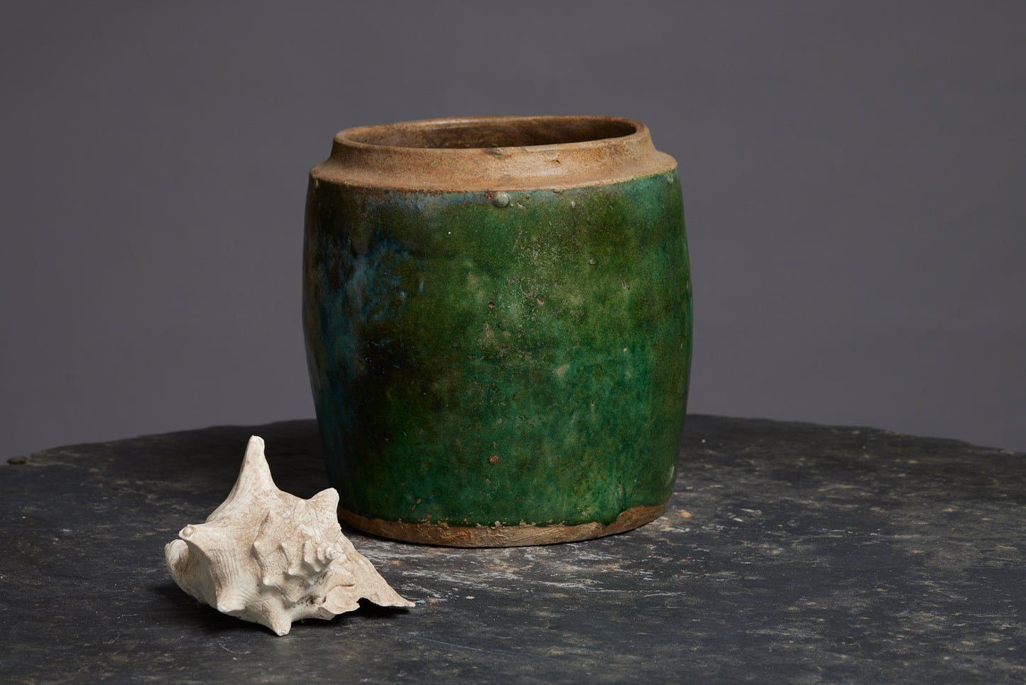 Large Classic Green Glaze Borneo Storage Jar