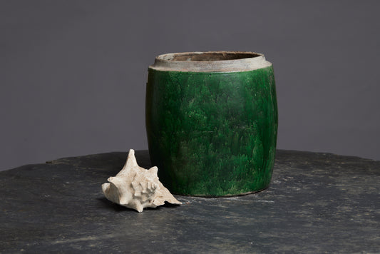 Medium Green Glaze Borneo Storage Jar