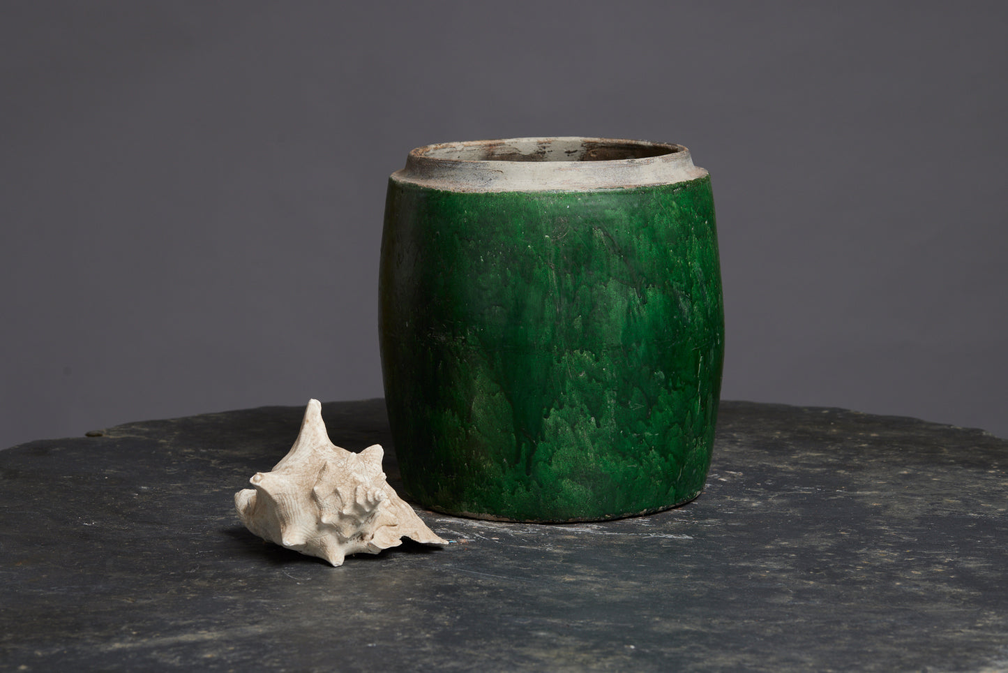 Medium Green Glaze Borneo Storage Jar