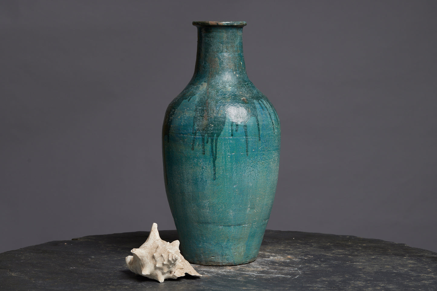Very Large Blue Green Borneo Storage Vase