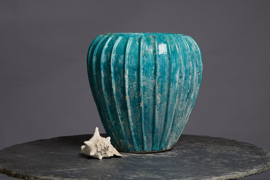 Very Large Ribbed Borneo Storage Pot