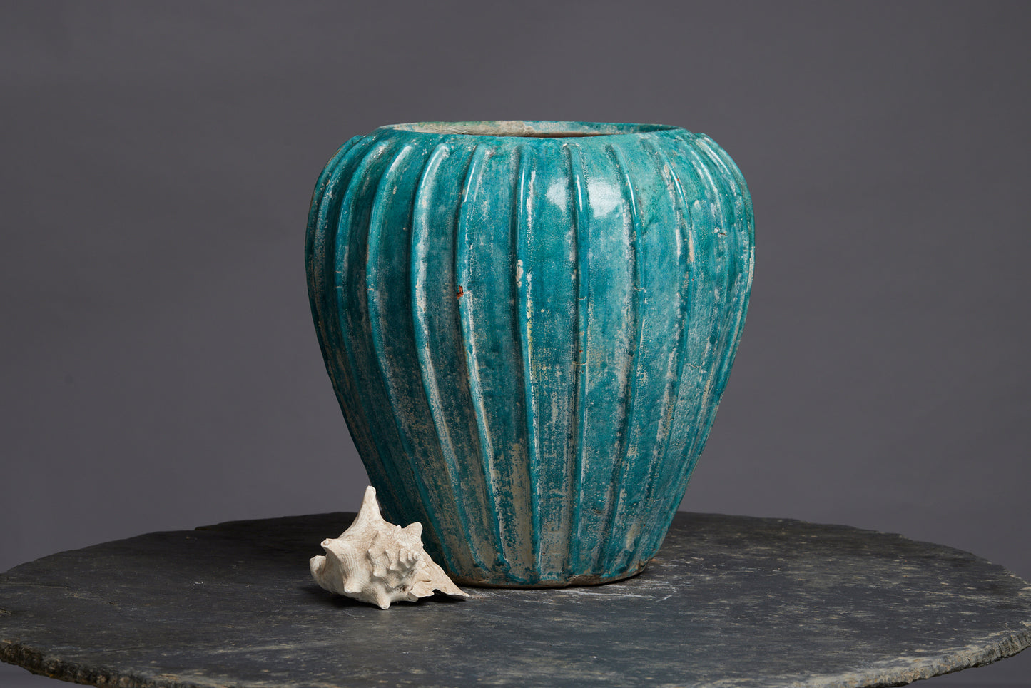 Very Large Ribbed Borneo Storage Pot