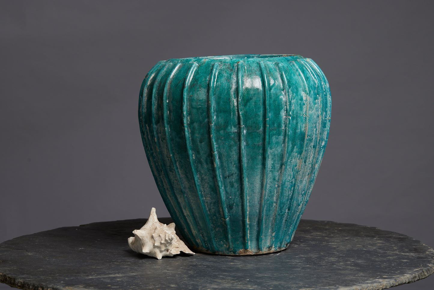 Very Large Ribbed Borneo Storage Pot