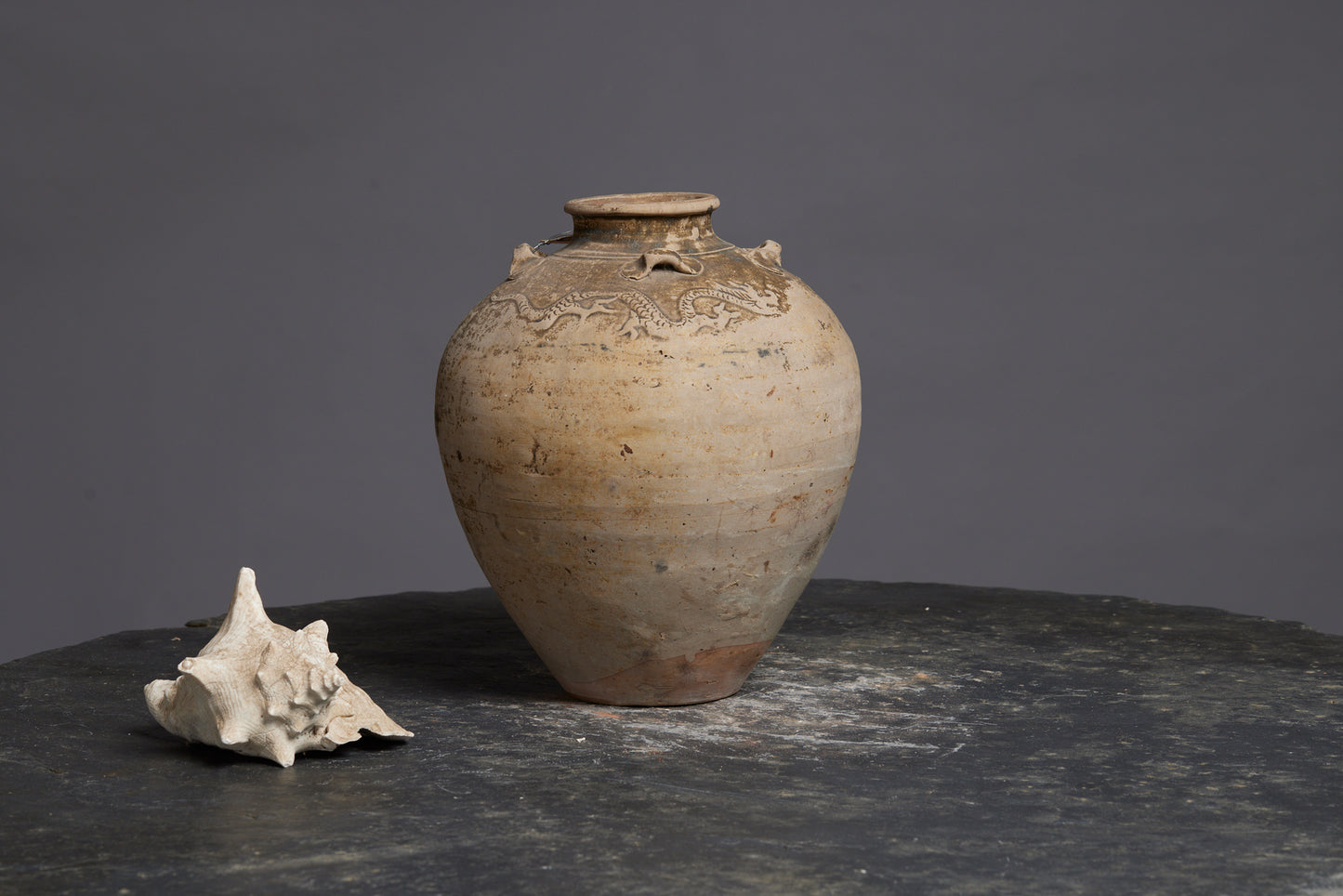 Large Andamanese Pot from the Musi River with Dragon Decorations