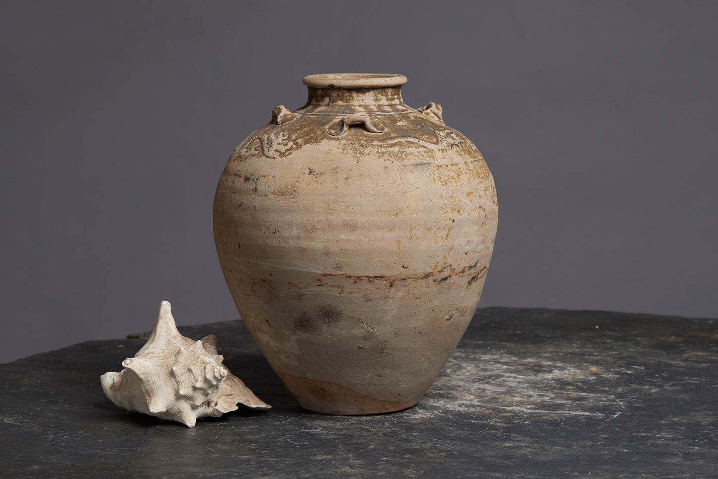 Large Andamanese Pot from the Musi River with Dragon Decorations