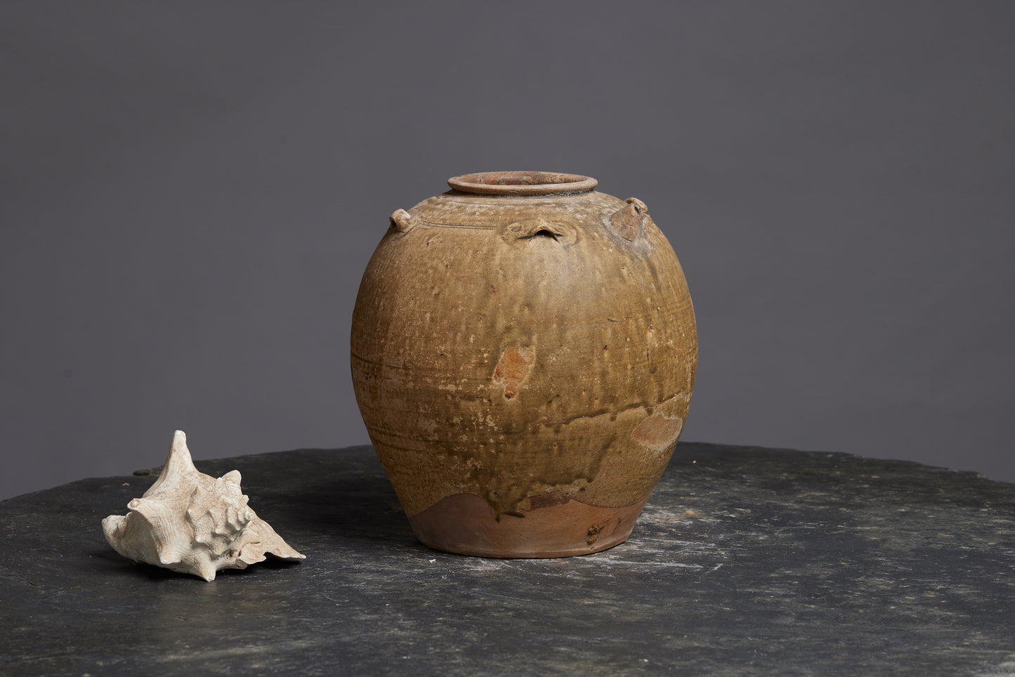 Large Yue Ware Pot with a Light Speckled Glaze Discovered off the Coast of Sumatra