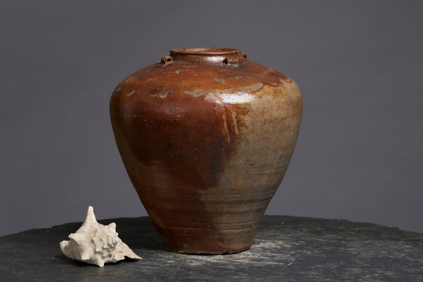 Very Large Sung with Applied Handles from the Musi River still mainting its Rich Brown Glaze