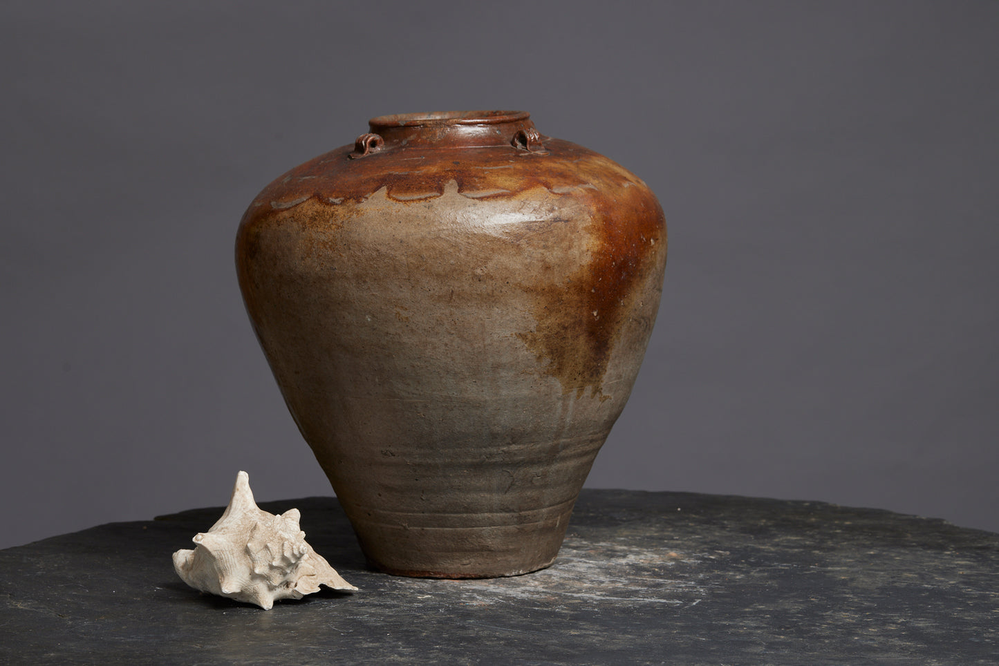 Very Large Sung with Applied Handles from the Musi River still mainting its Rich Brown Glaze