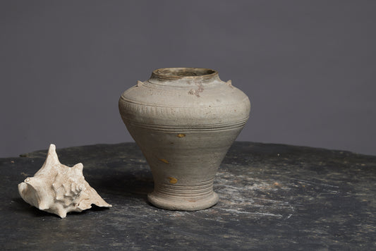 Cambodian Excavted Pot from the Anghor Period from the Soft Inscribed Period