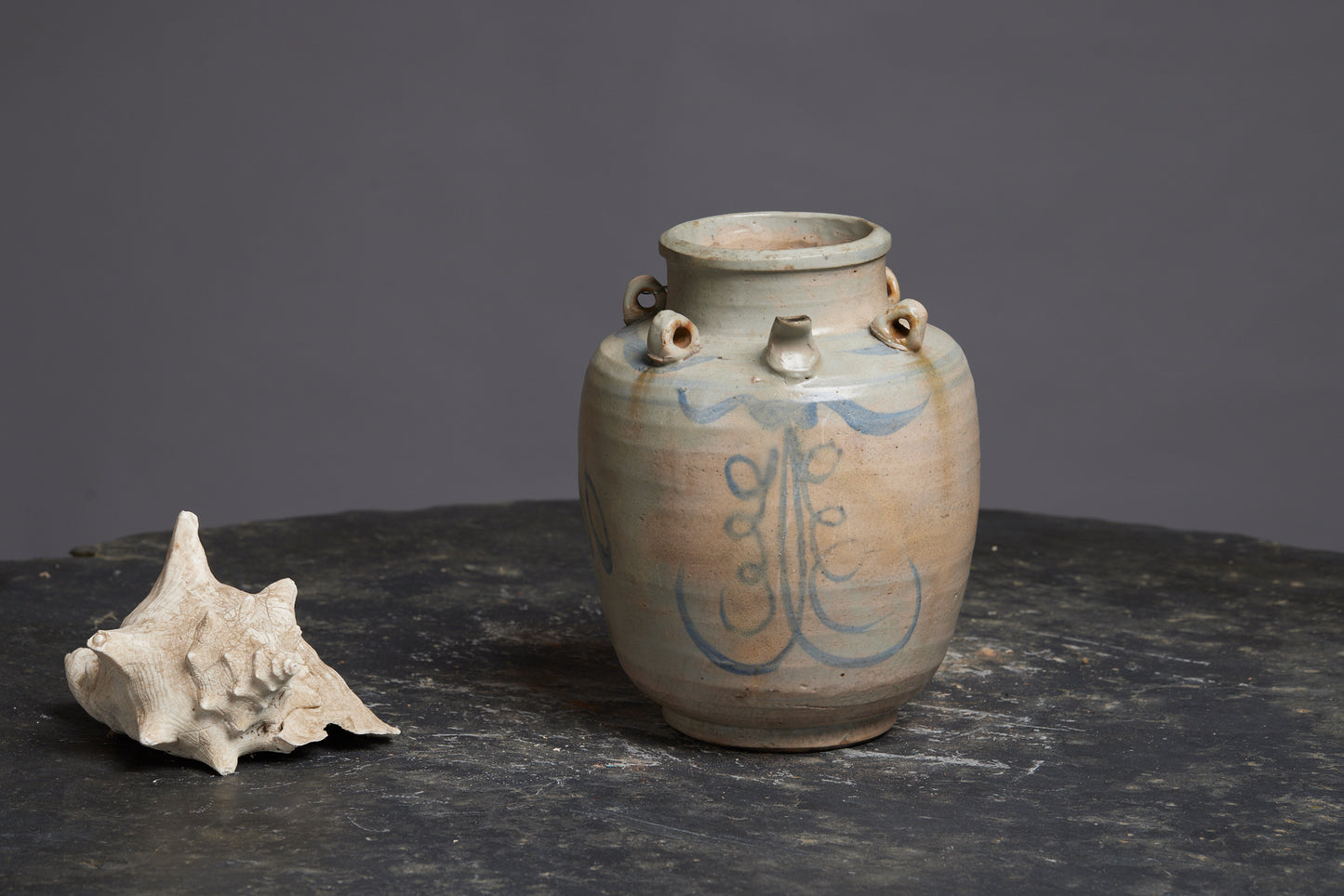Ming Swatow Water Pot with a Blue Underglaze Decoration