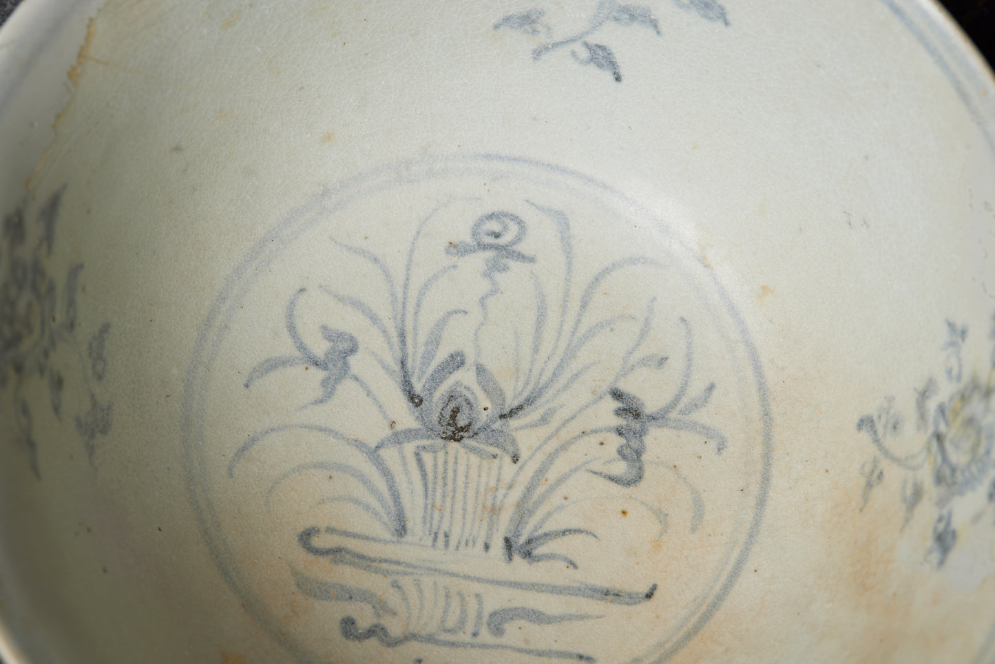 Large Ming Blue and White Bowl with Repair to the Rim
