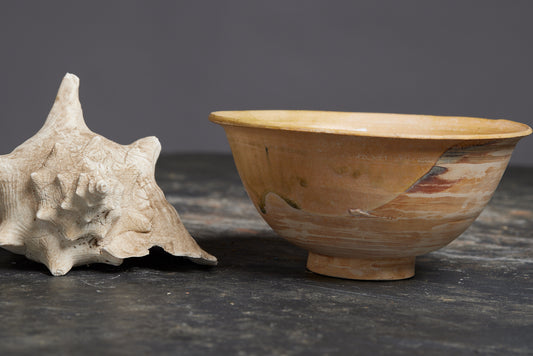 Large Yellow and Green Glaze Tang Dynasty Serving Bowl