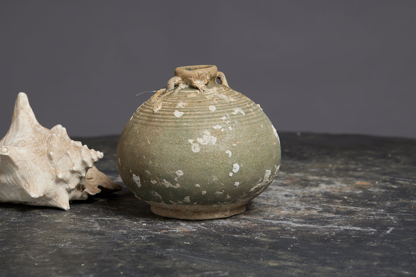 Sawankhalok Celadon Coconut Shaped Bottle