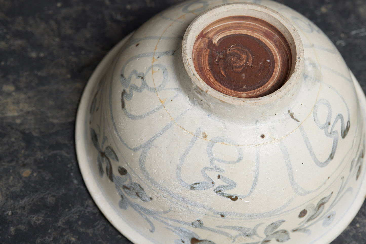 Unusual Blue and White Decorated Vietnamese Shipwreck Bowl