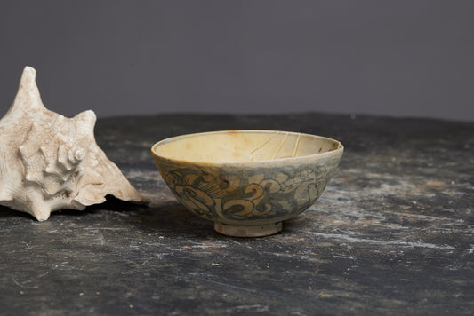 Ming Blue and White Bowl with Stress Cracks