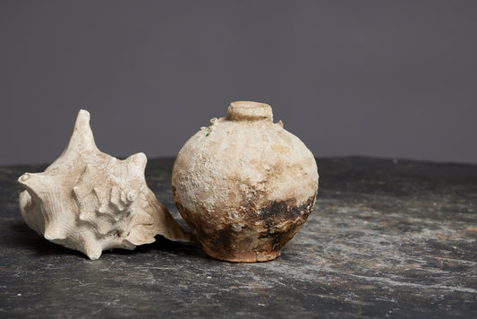 Small Sawankhalok Celadon Coconut Shape Bottle
