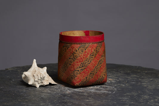 Large West Classic Red and Black Borneo Basket from a Bali Collection