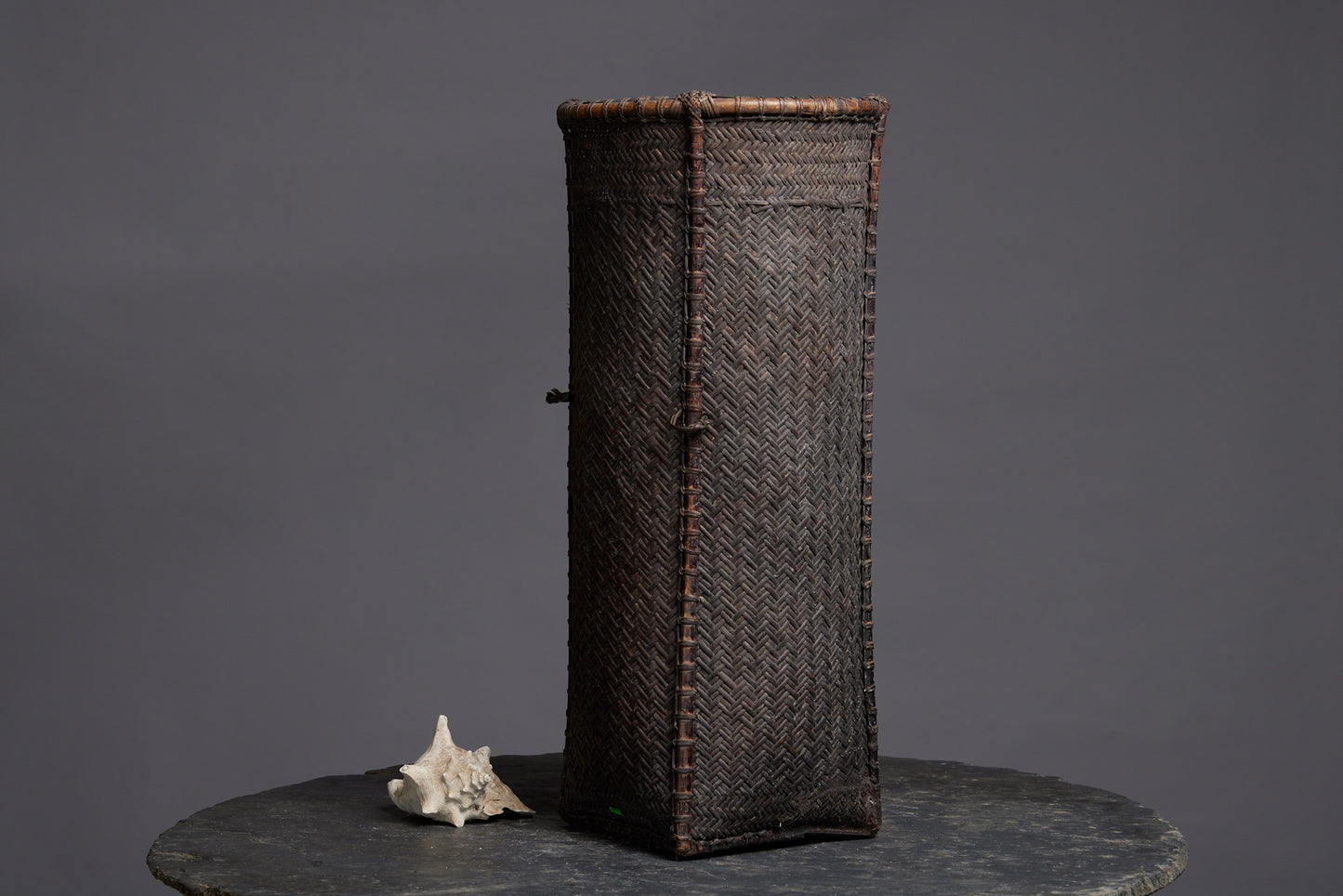 Tall Finely Woven Gathering Basket from Sumatra