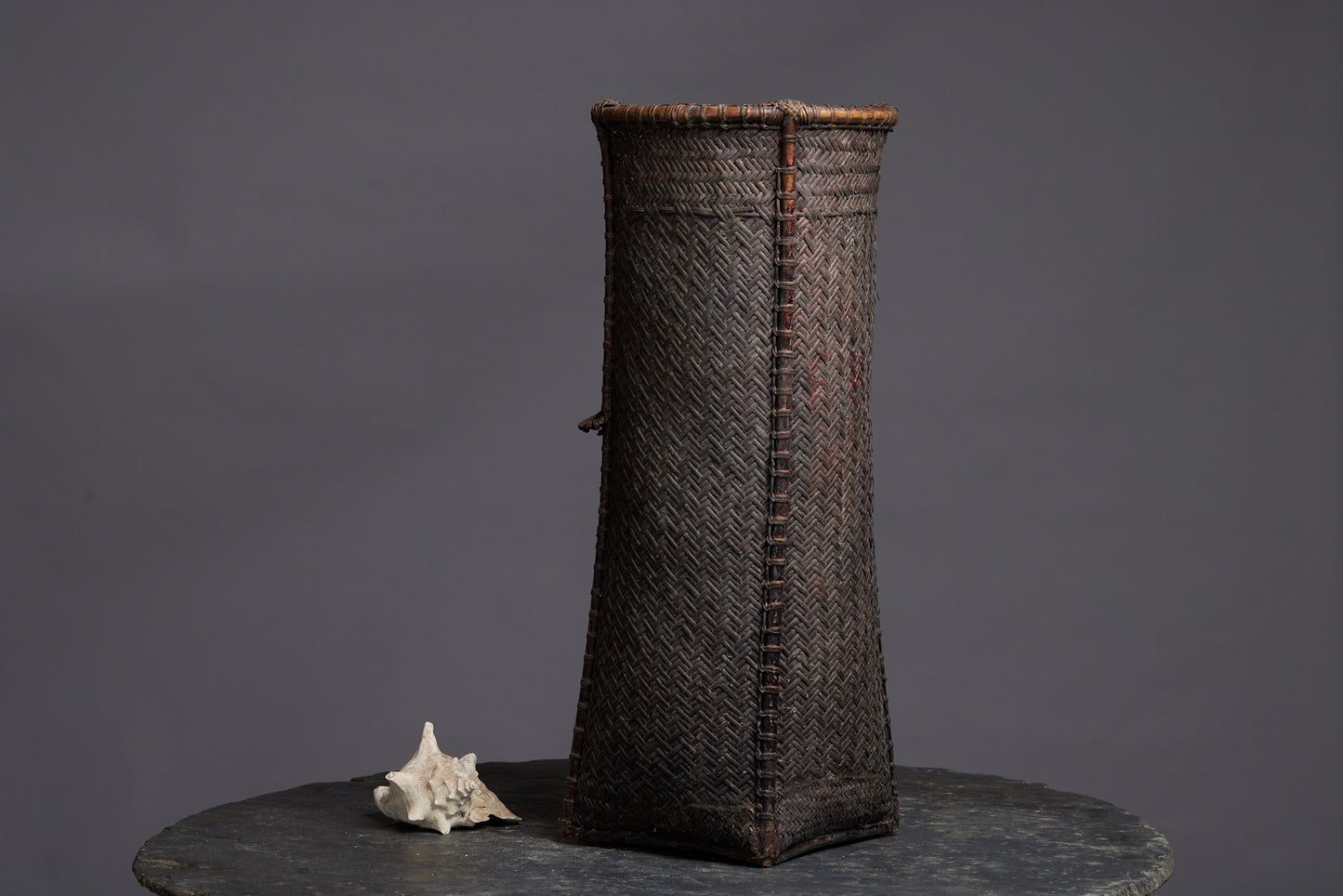 Tall Finely Woven Gathering Basket from Sumatra