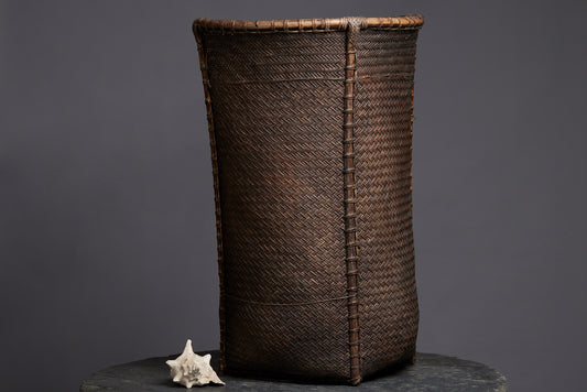 Large Tall Finely Woven Gathering Basket from Sumatra