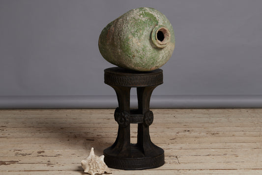 16th Cent. Italian Green Glaze Stoneware Wine Jar