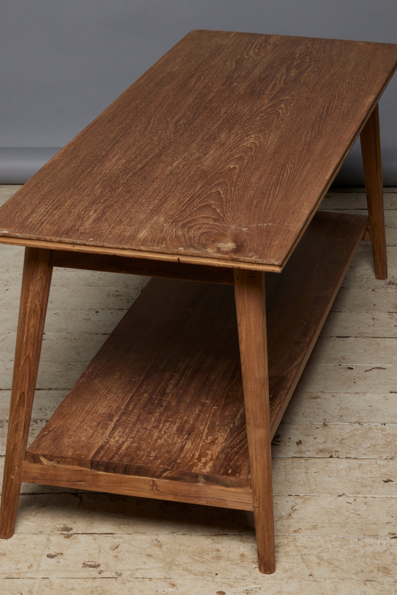 Mid Century Modern Teak Coffee Table with Lower Shelf