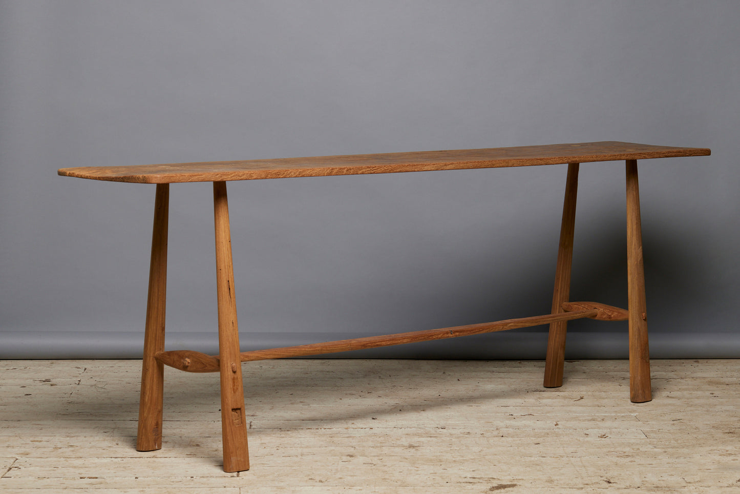 Teak Stretcher Base Console Table from Jakarta - 3/4 Angle 