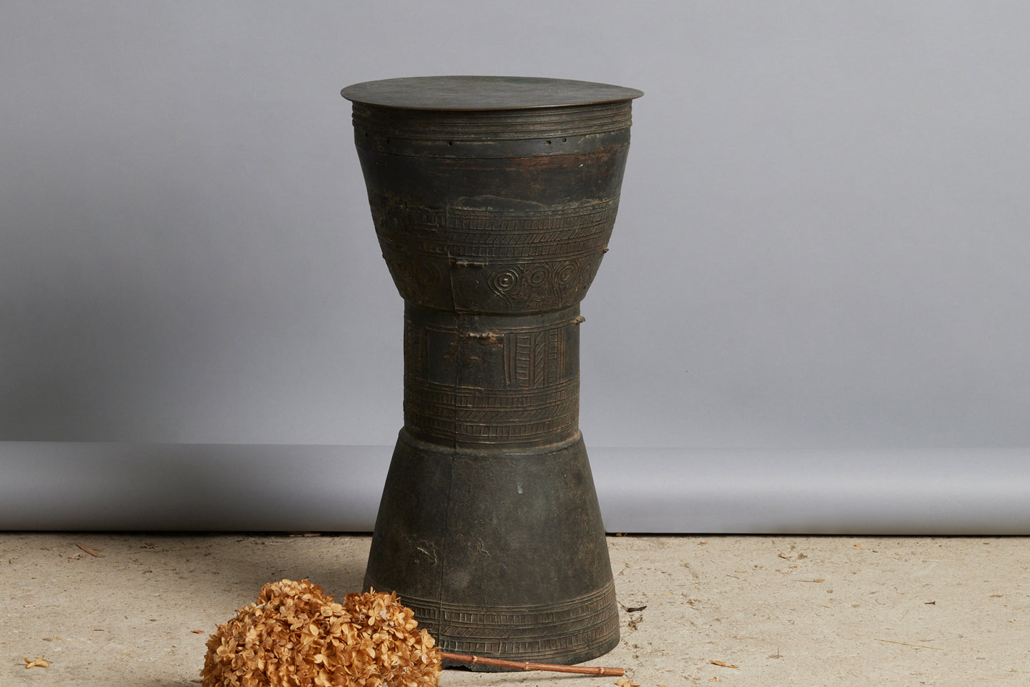 Early Repoussé Bronze Drum from Alor Island