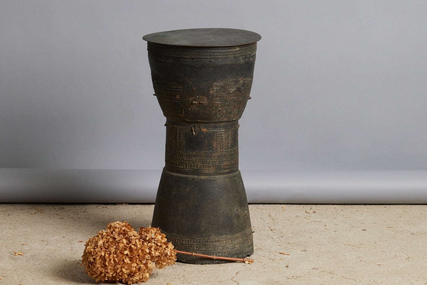 Early Repoussé Bronze Drum from Alor Island