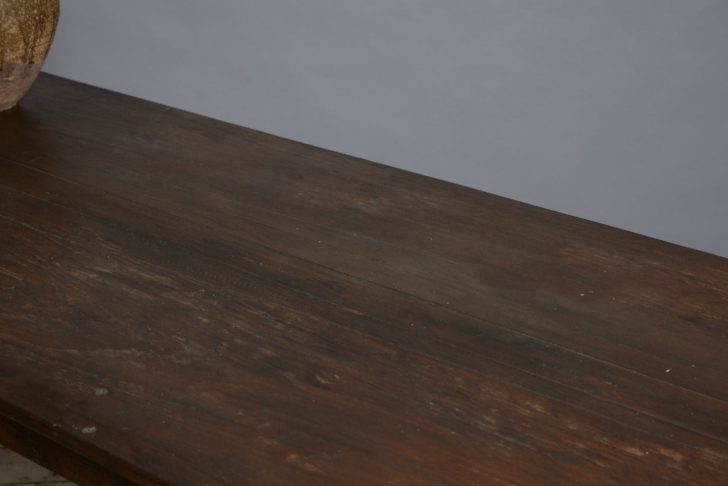 Very Long Dutch Colonial Teak Dining Table with Square Tapered Legs from Sumatra